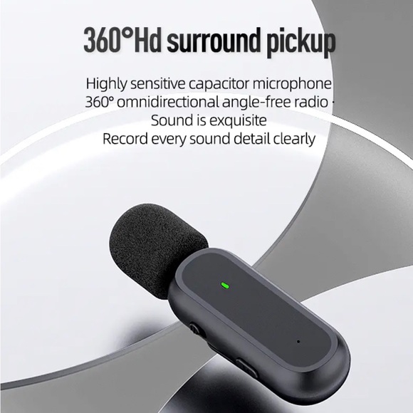 Wireless Lavalier Microphone for iPhone iPad with charging case - Picture 2 of 9